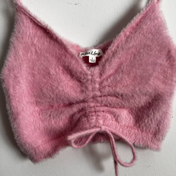Love and Lemons x victoria secret fuzzy crop top - Picture 2 of 5